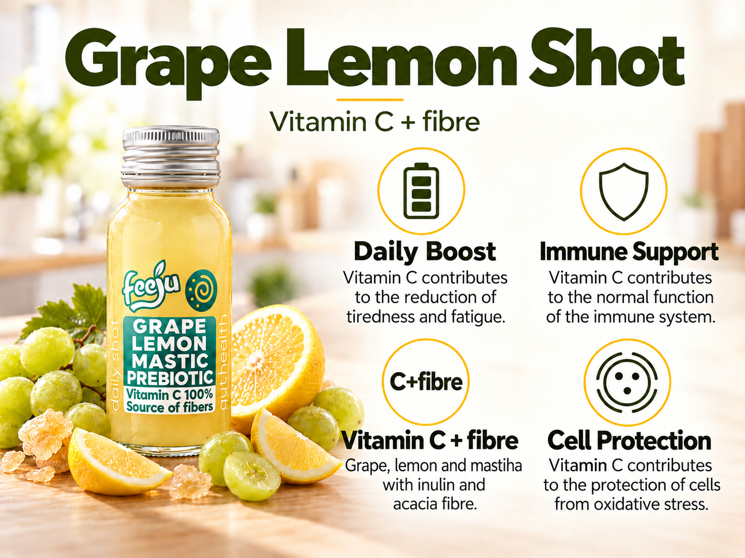 Grape Lemon Shot · Daily Boost · Vitamins and nutrients