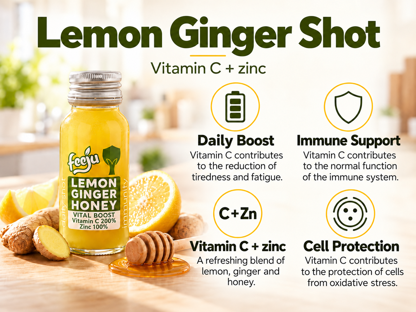 Lemon Ginger Shot · Vitamin C and zinc