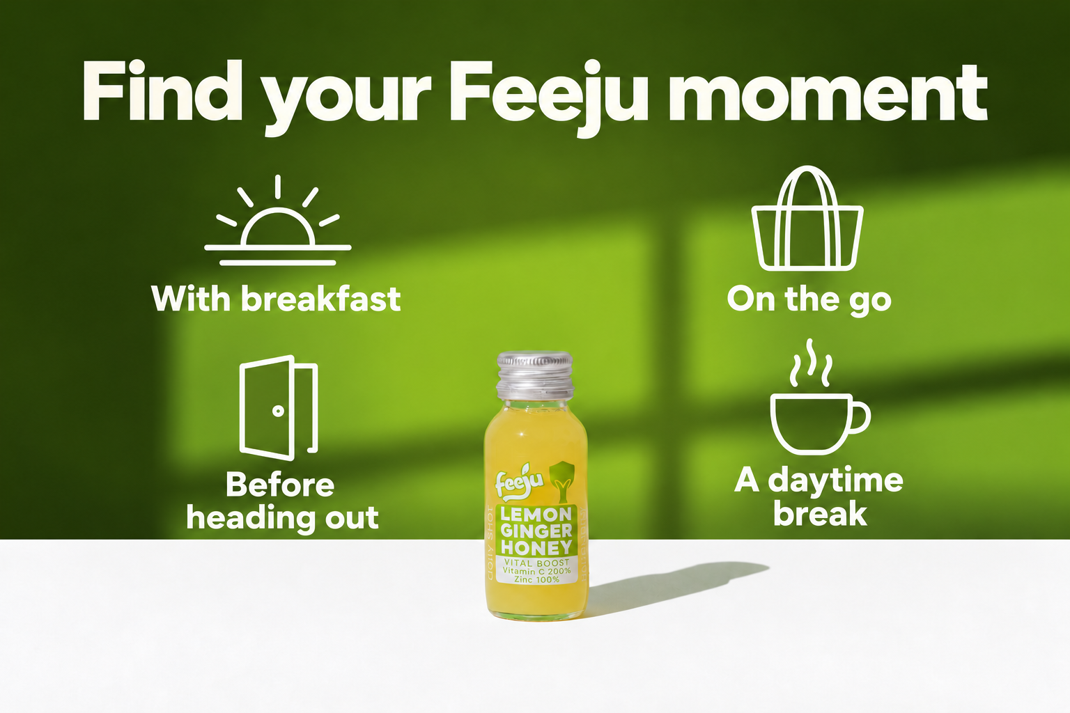 Lemon Ginger Shot · Find your Feeju moment