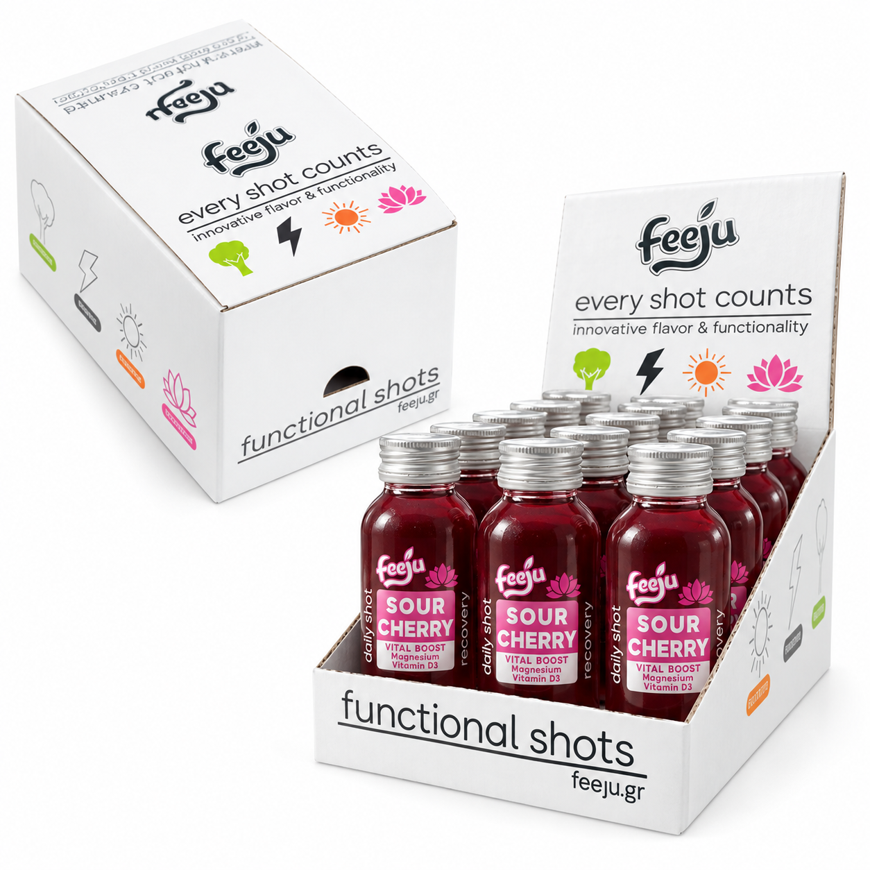Tart Cherry Shot 15-pack display illustration