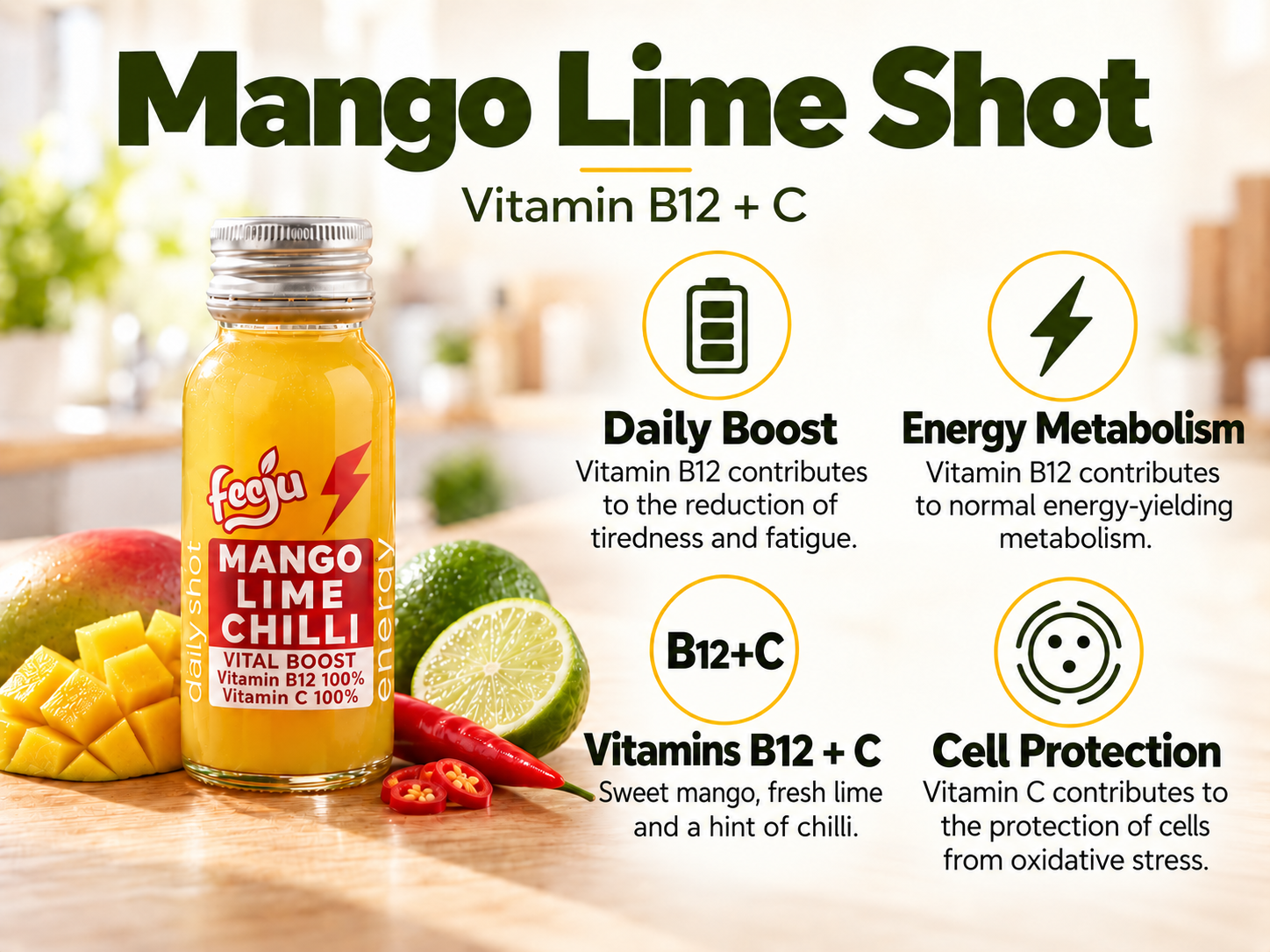 Mango Lime Shot · Daily Boost · Vitamins and nutrients